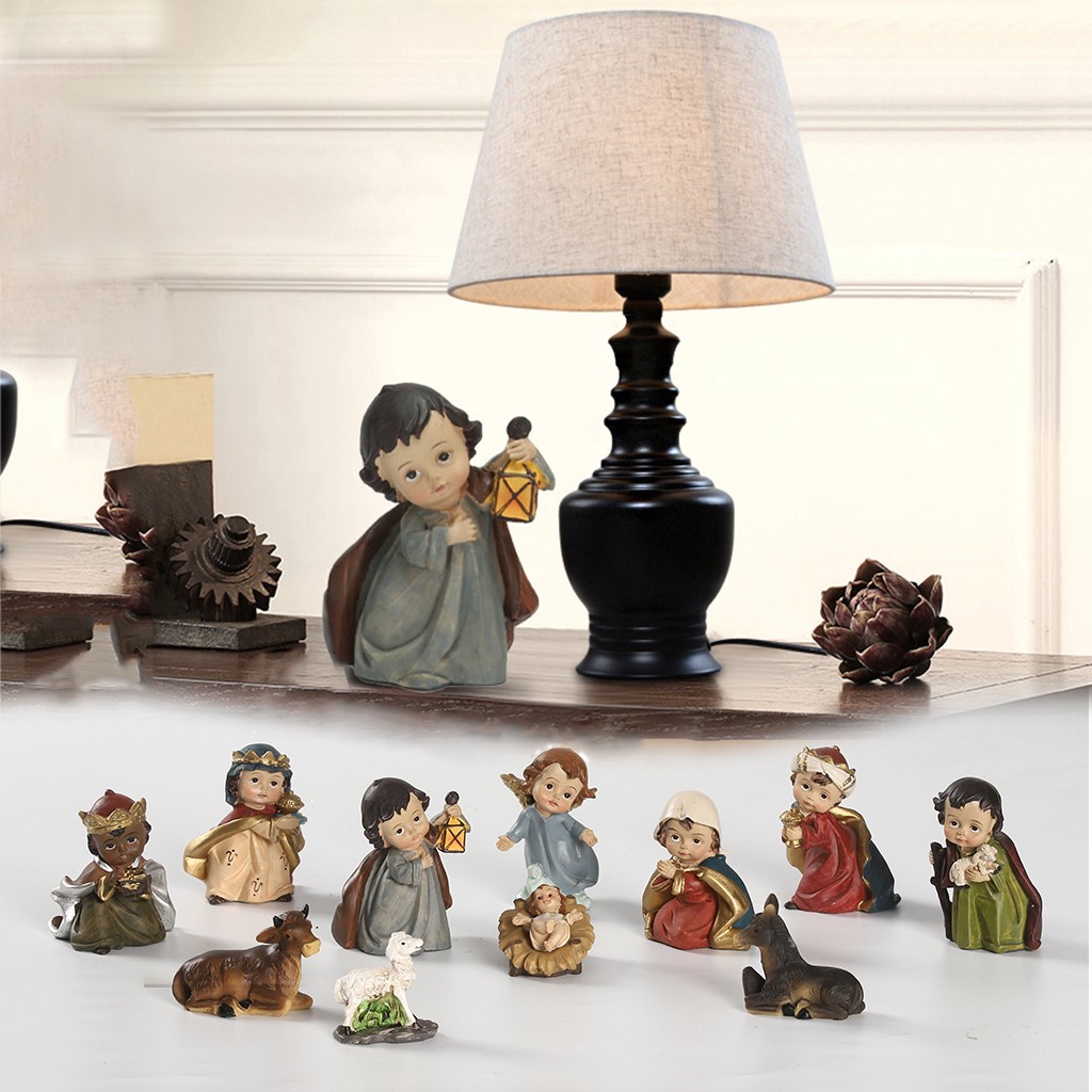 Kayannuo Christmas Decorations Christmas Elegant Profile Nativity Set, Includes Holy Family Resin Decorative Figures, Home Decor